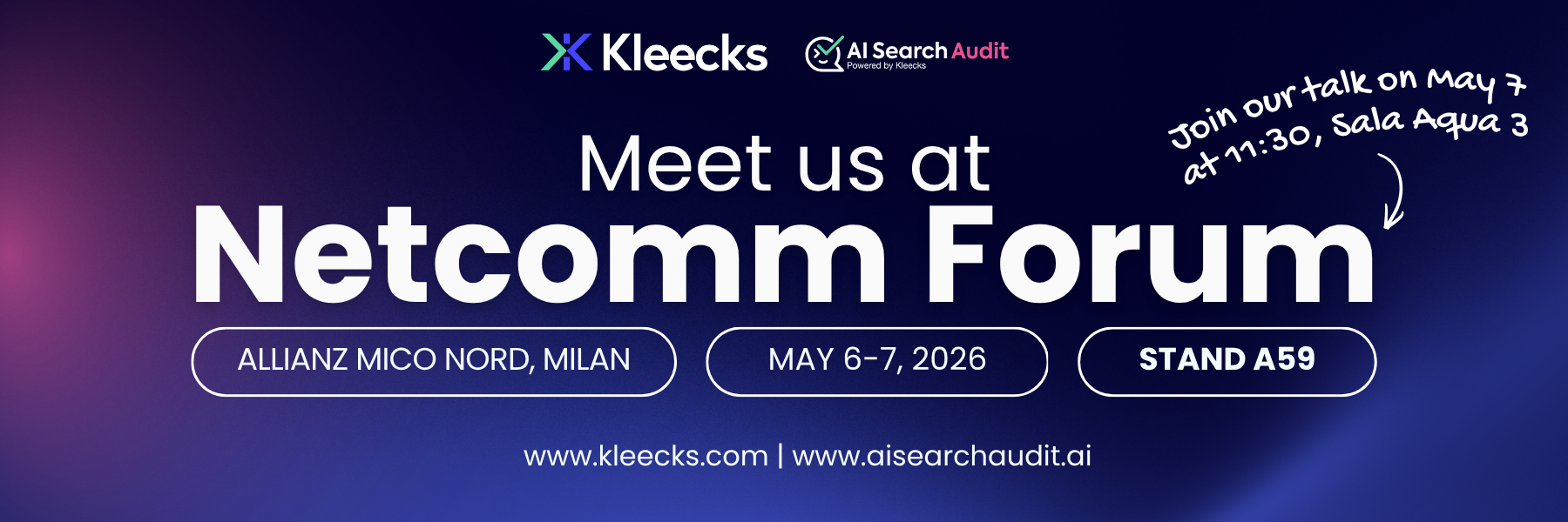 Kleecks will be at Netcomm Forum 2026